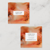 Zwemelen en spetters waterverf visitekaartje vierk (Voorkant / Achterkant)