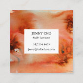 Zwemelen en spetters waterverf visitekaartje vierk (Achterkant)