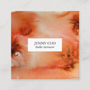 Zwemelen en spetters waterverf visitekaartje vierk