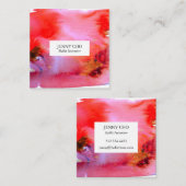 Zwemelen en spetters waterverf visitekaartje vierk (Voorkant / Achterkant)