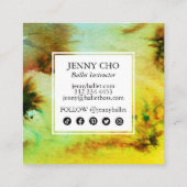 Zwemelen en Splashes Waterverf Abstract Kleurrijk Vierkante Visitekaartje (Achterkant)