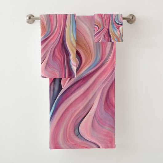Zwemelen en Waves - roze gouden handdoeken set (Insitu)