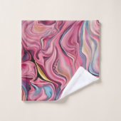 Zwemelen en Waves - roze gouden handdoeken set (Wasdoekje)