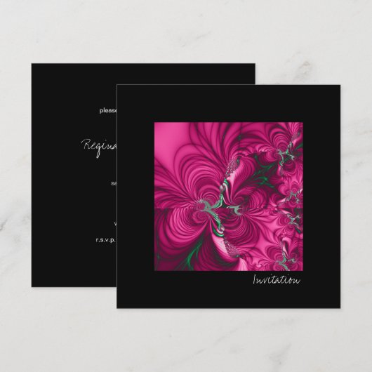 Zwemelen ・ Fractal Art ・ Roze & Groen Kaart (Voorkant / Achterkant)