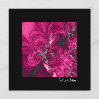 Zwemelen ・ Fractal Art ・ Roze & Groen Kaart