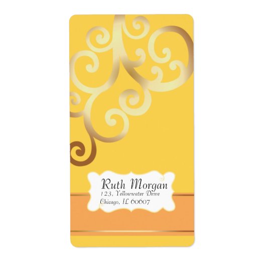 Zwemelen - Gele Adresetiketten Etiket (Voorkant)