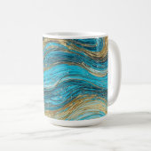 Zwemelen Goud en Blauwe Mok (Voorkant rechts)