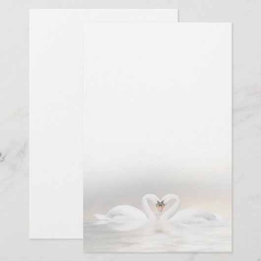 Zwemelen hart briefpapier (Voorkant / Achterkant)