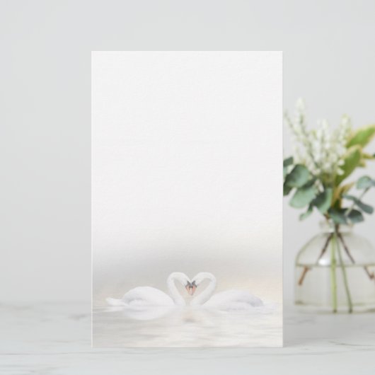 Zwemelen hart briefpapier (Staand voorkant)