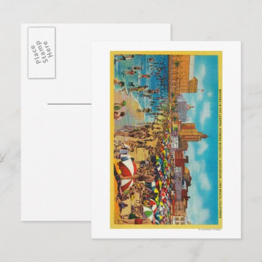 Zwemelen in de Lagoon, Long Beach Briefkaart (Voorkant / Achterkant)