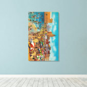 Zwemelen in de Lagoon, Long Beach Canvas Afdruk (Insitu (Houten vloer))