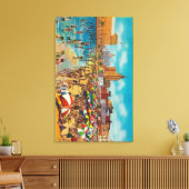 Zwemelen in de Lagoon, Long Beach Canvas Afdruk (Insitu (Woonkamer))