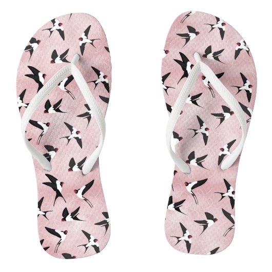 Zwemelen in de lucht - Roze - Grote schaal Teenslippers (Voetbed)