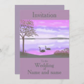 Zwemelen in de zonsondergang Weddenschap RSVP voeg Kaart (Voorkant / Achterkant)