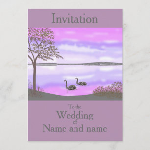 Zwemelen in de zonsondergang Weddenschap RSVP voeg Kaart