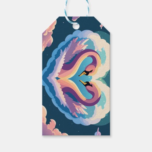 Zwemelen in liefde cadeaulabel (Voorkant)