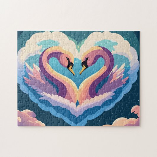 Zwemelen in liefde legpuzzel (Horizontaal)