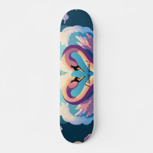 Zwemelen in liefde persoonlijk skateboard