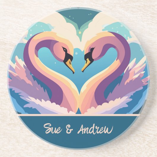 Zwemelen in liefde zandsteen onderzetter (Voorkant)