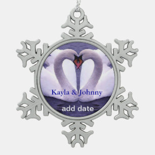 Zwemelen in LOVE Pewter Snowflake Ornament