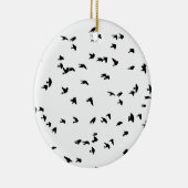 Zwemelen in luchtvogel afdrukken keramisch ornament (Rechts)