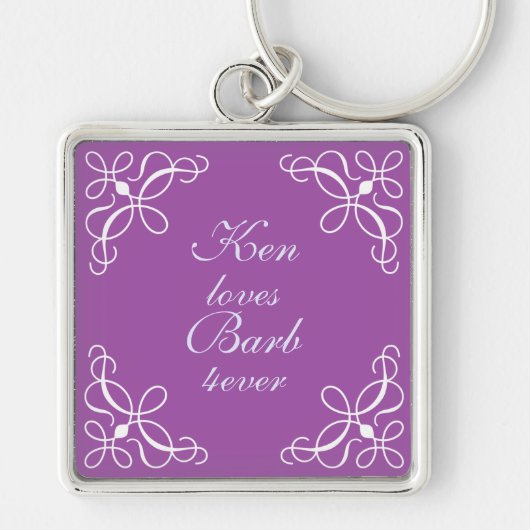 Zwemelen in Paars Sleutelhanger (Voorkant)