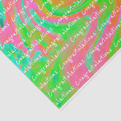 Zwemelen in roze en groen tissuepapier (Detail)