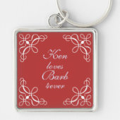 Zwemelen in Snoep Rood Sleutelhanger (Voorkant)