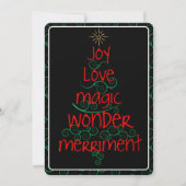 Zwemelen ・ Joy ・ Love ・ Magic ・ Wonder ・ Merriment Feestdagenkaart (Voorkant)