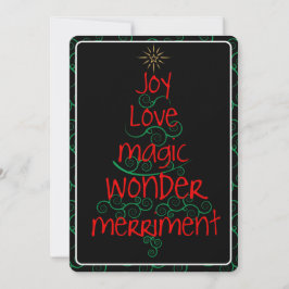 Zwemelen ・ Joy ・ Love ・ Magic ・ Wonder ・ Merriment Feestdagenkaart