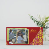 Zwemelen kerstboomfotokaart feestdagenkaart (Staand voorkant)