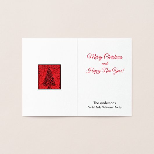 Zwemelen kerstboomkaart met Folie Folie Kaarten (Binnen)