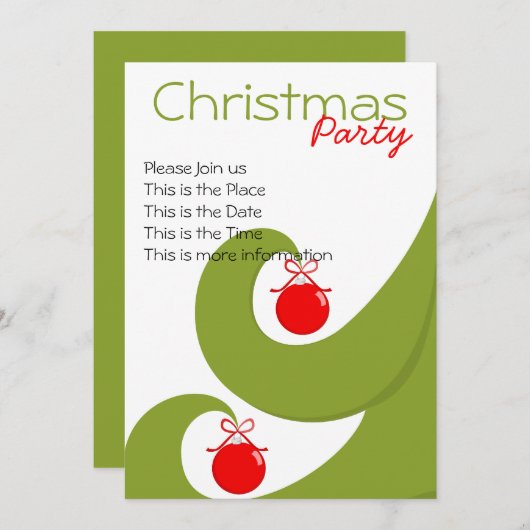 Zwemelen Kerstmis Kaart (Voorkant / Achterkant)