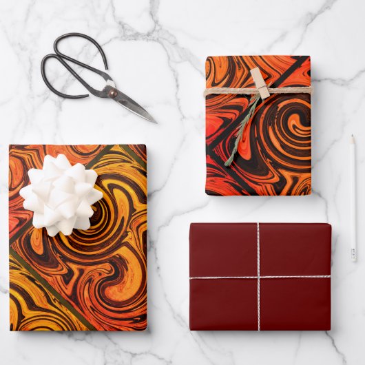 Zwemelen met papierfolie, reeks 3 inpakpapier vel (Voorkant)