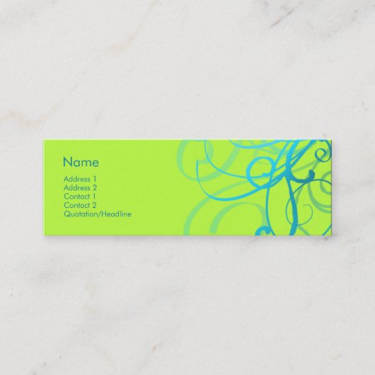 Zwemelen nr. 0001 mini visitekaartje (Voorkant)