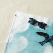 Zwemelen over troebele blauwe hemel strandlaken (In situ)