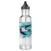 Zwemelen over troebele blauwe hemel waterfles  (Rechts)