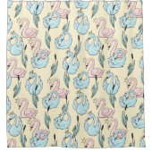 Zwemelen - pasta met blauwe kroon douchegordijn (Voorkant)