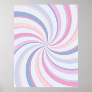 Zwemelen Roze Blauw Peach Poster