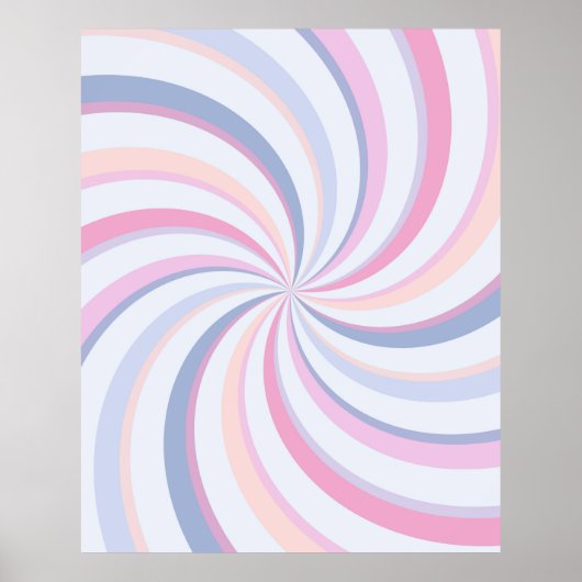 Zwemelen Roze Blauw Peach Poster (Voorkant)