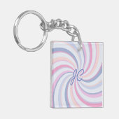 Zwemelen Roze Blauw Peach Sleutelhanger (Voorkant Links)