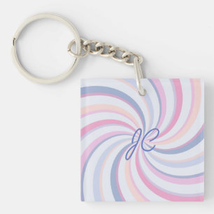 Zwemelen Roze Blauw Peach Sleutelhanger