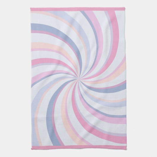 Zwemelen Roze Blauw Peach Theedoek (Verticaal)