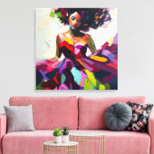 Zwemelen van Abstract kunstschilderwerk Canvas Afdruk (Insitu (Woonkamer))