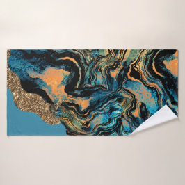 Zwemelen van Blauwe Oranje Groene Bath Towel Badhanddoek