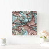 Zwemelen van de Groene Blauwe Mauve White Gold Wal Vierkante Klok (Huis)