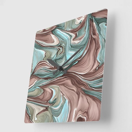 Zwemelen van de Groene Blauwe Mauve White Gold Wal Vierkante Klok (Hoek)