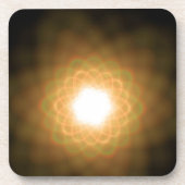 Zwemelen van geel licht op zwart drankjes onderzetter (Voorkant)