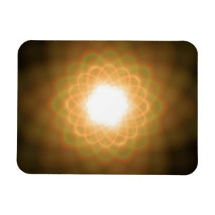 Zwemelen van geel licht op zwart magneet