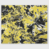 Zwemelen van zwart, wit en geel cadeaupapier (Vlak)